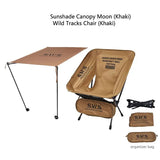 Sunshade Awning Folding Chair Set Khaki - Top-Down View