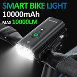 10000 Lumen Smart Bicycle Light Black - 45-Degree Angle