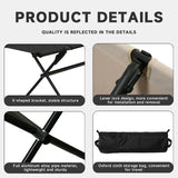 Folding Double Camping Stool Black - Front View