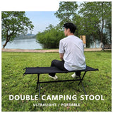 Folding Double Camping Stool Black - Rear View