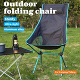 Ultra-Light Folding Camping Chair Blue - Front View