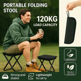 2PCS Portable Folding Backpack Stools Black - 45-Degree Angle