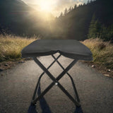 2PCS Portable Folding Backpack Stools Black