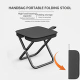 2PCS Portable Folding Backpack Stools Black - Low Angle