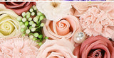 Non-Withered Soap Flower Small Round Box Decoration Set - Top-Down View