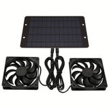 Solar-Powered Electric Ventilator - 10W/12V Dual Fan Pack - Rear View