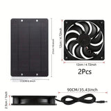 Solar-Powered Electric Ventilator - 10W/12V Dual Fan Pack - Low Angle
