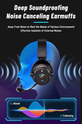 3-in-1 Gaming Headphones Wireless Wired Headset - Front View