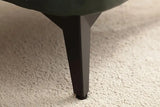 Plush Vintage Green Black Faux Leather Short Stool - Side View
