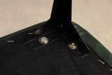 Plush Vintage Green Black Faux Leather Short Stool - Rear View
