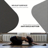 Sport TPE Yoga Mat Exercise Workout Mats Fitness Mat for Home Gym Black 6mm - Top-Down View