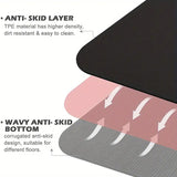 Sport TPE Yoga Mat Exercise Workout Mats Fitness Mat for Home Gym Black 6mm - 45-Degree Angle