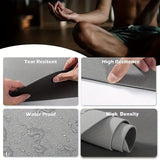 Sport TPE Yoga Mat Exercise Workout Mats Fitness Mat for Home Gym Grey 6mm - Front View