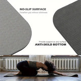Sport TPE Yoga Mat Exercise Workout Mats Fitness Mat for Home Gym Grey 6mm - Top-Down View