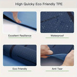 Sport TPE Yoga Mat Exercise Workout Mats Fitness Mat for Home Gym Blue 8mm - Side View