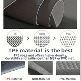 Sport TPE Yoga Mat Exercise Workout Mats Fitness Mat for Home Gym Grey 8mm - Side View