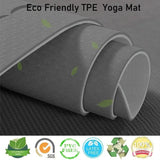 Sport TPE Yoga Mat Exercise Workout Mats Fitness Mat for Home Gym Grey 8mm - 45-Degree Angle