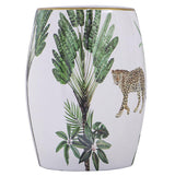 LEOPARD CERAMIC STOOL - Top-Down View