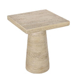 LOGAN CEMENT SQUARE SIDE TABLE - Front View