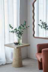 LOGAN CEMENT SQUARE SIDE TABLE - Close-Up Angle