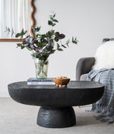 BLACK IS BACK CEMENT COFFEE TABLE - Side View