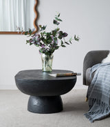 BLACK IS BACK CEMENT COFFEE TABLE - Top-Down View
