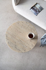 LOGAN CEMENT ROUND SIDE TABLE - Low Angle