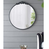 ROUND ORNATE METALLIC WALL MIRROR - Front View