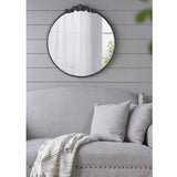 ROUND ORNATE METALLIC WALL MIRROR - Low Angle