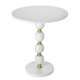 PEBBLE MARBLE AND ALUMINUIM HAND MADE SIDE TABLE - Top-Down View