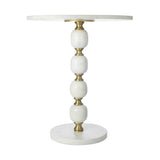 PEBBLE MARBLE AND ALUMINUIM HAND MADE SIDE TABLE - 45-Degree Angle