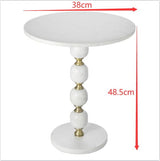 PEBBLE MARBLE AND ALUMINUIM HAND MADE SIDE TABLE - Low Angle