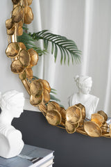 GOLD LEAF DESIGNER WALL MIRROR - 45-Degree Angle
