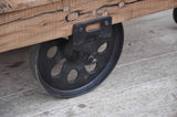 OLD RAILWAY SLEEPER INDUSTRIAL CART COFFEE TABLE - Rear View