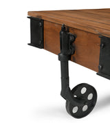 OLD RAILWAY SLEEPER INDUSTRIAL CART COFFEE TABLE - Extra Image