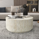 PURIST MOTHER OF PEARL HAND MADE COFFEE TABLE - Front View