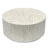 PURIST MOTHER OF PEARL HAND MADE COFFEE TABLE - Side View