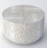 PURIST MOTHER OF PEARL HAND MADE COFFEE TABLE - Top-Down View