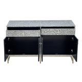 MOTHER OF PEARL HAND MADE SWISH SIDEBOARD - Close-Up Angle