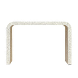 PEARLESCENT MOTHER OF PEARL HAND MADE CONSOLE TABLE - Side View