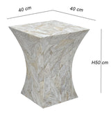 GLEESON MOTHER OF PEARL HAND MADE SIDE TABLE - Close-Up Angle