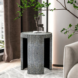 MONO MOTHER OF PEARL HAND MADE SIDE TABLE - Front View