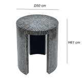 MONO MOTHER OF PEARL HAND MADE SIDE TABLE - Close-Up Angle