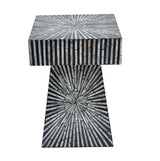 PYRAMID MOTHER OF PEARL HAND MADE SIDE TABLE - Side View