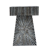 PYRAMID MOTHER OF PEARL HAND MADE SIDE TABLE - Top-Down View
