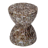 TONED MOTHER OF PEARL STOOL/SIDE TABLE - Side View