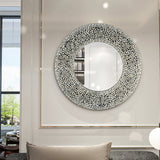 SWIRL MOTHER OF PEARL HAND MADE MIRROR - Front View