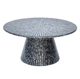 TRIDENT MOTHER OF PEARL HAND MADE COFFEE TABLE - Front View
