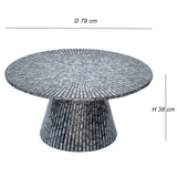 TRIDENT MOTHER OF PEARL HAND MADE COFFEE TABLE - Rear View