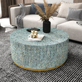 AQUARIUS MOTHER OF PEARL HAND MADE COFFEE TABLE - Front View